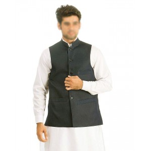 Kamaal Khan Black West Coat For Men - KK-33